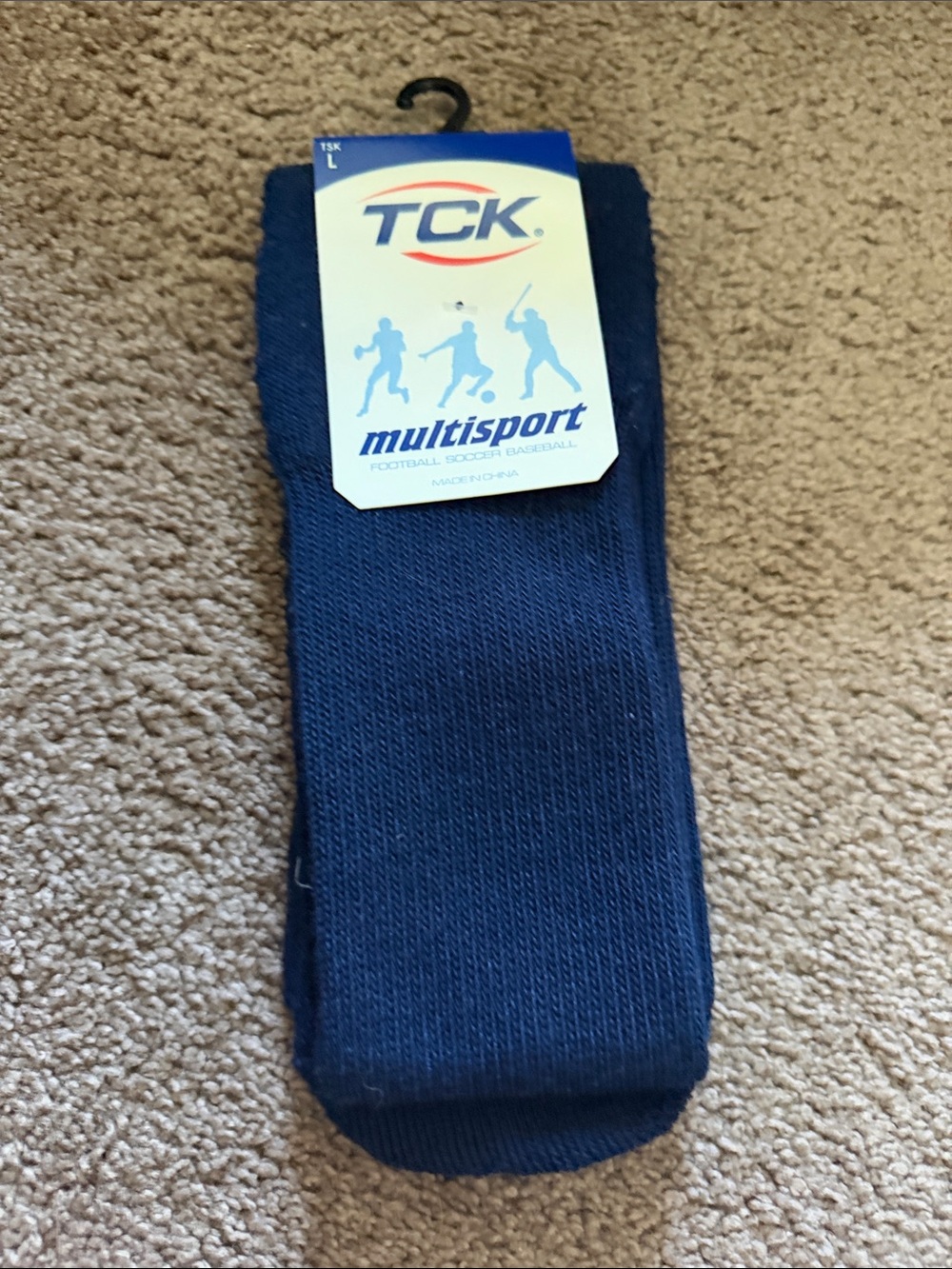 TCK Multisport Men's Navy Athletic Crew Socks